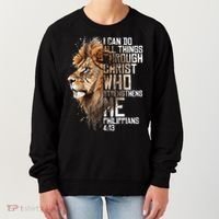 Philippians Christian Bible Verse Funny Lion Graphic Novelty Women's Sweatshirt thumb 0