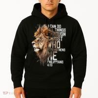 Philippians Christian Bible Verse Funny Lion Graphic Novelty Hoodie thumb 2