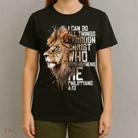 Philippians Christian Bible Verse Funny Lion Graphic Novelty T-Shirt thumb 4