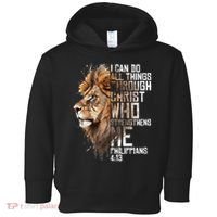 Philippians Christian Bible Verse Funny Lion Graphic Novelty Toddler Hoodie thumb 0