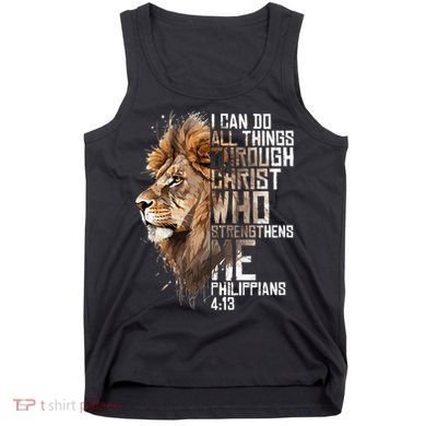 Philippians Christian Bible Verse Funny Lion Graphic Novelty Tank Top