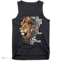 Philippians Christian Bible Verse Funny Lion Graphic Novelty Tank Top thumb 0