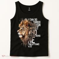 Philippians Christian Bible Verse Funny Lion Graphic Novelty Tank Top thumb 2