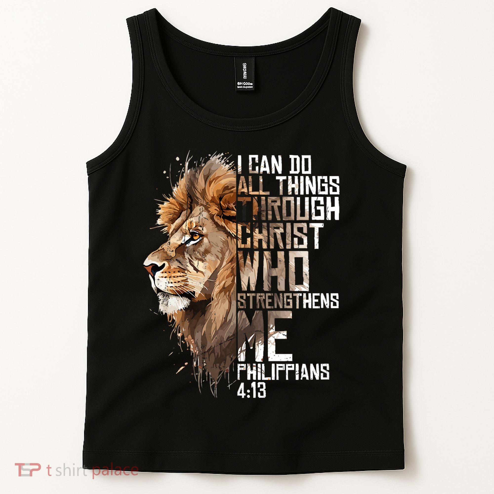 Philippians Christian Bible Verse Funny Lion Graphic Novelty Tank Top
