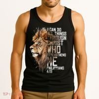 Philippians Christian Bible Verse Funny Lion Graphic Novelty Tank Top thumb 3