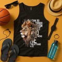 Philippians Christian Bible Verse Funny Lion Graphic Novelty Tank Top thumb 4