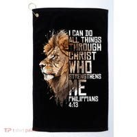 Philippians Christian Bible Verse Funny Lion Graphic Novelty Golf Towel thumb 0