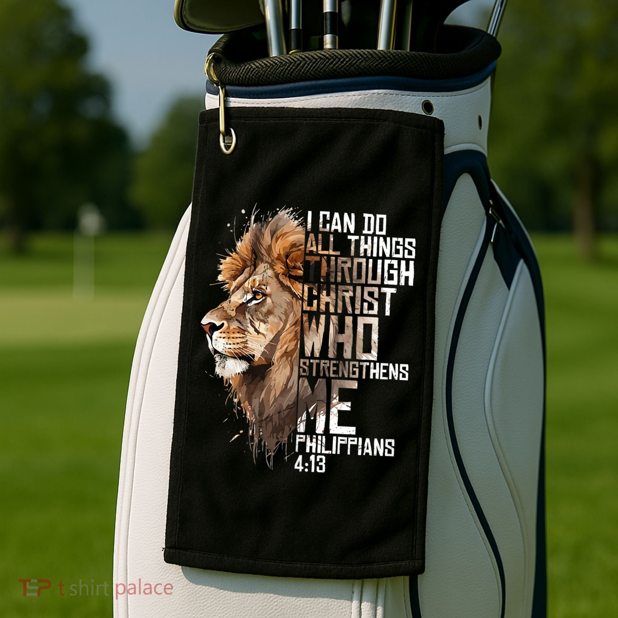 Philippians Christian Bible Verse Funny Lion Graphic Novelty Golf Towel