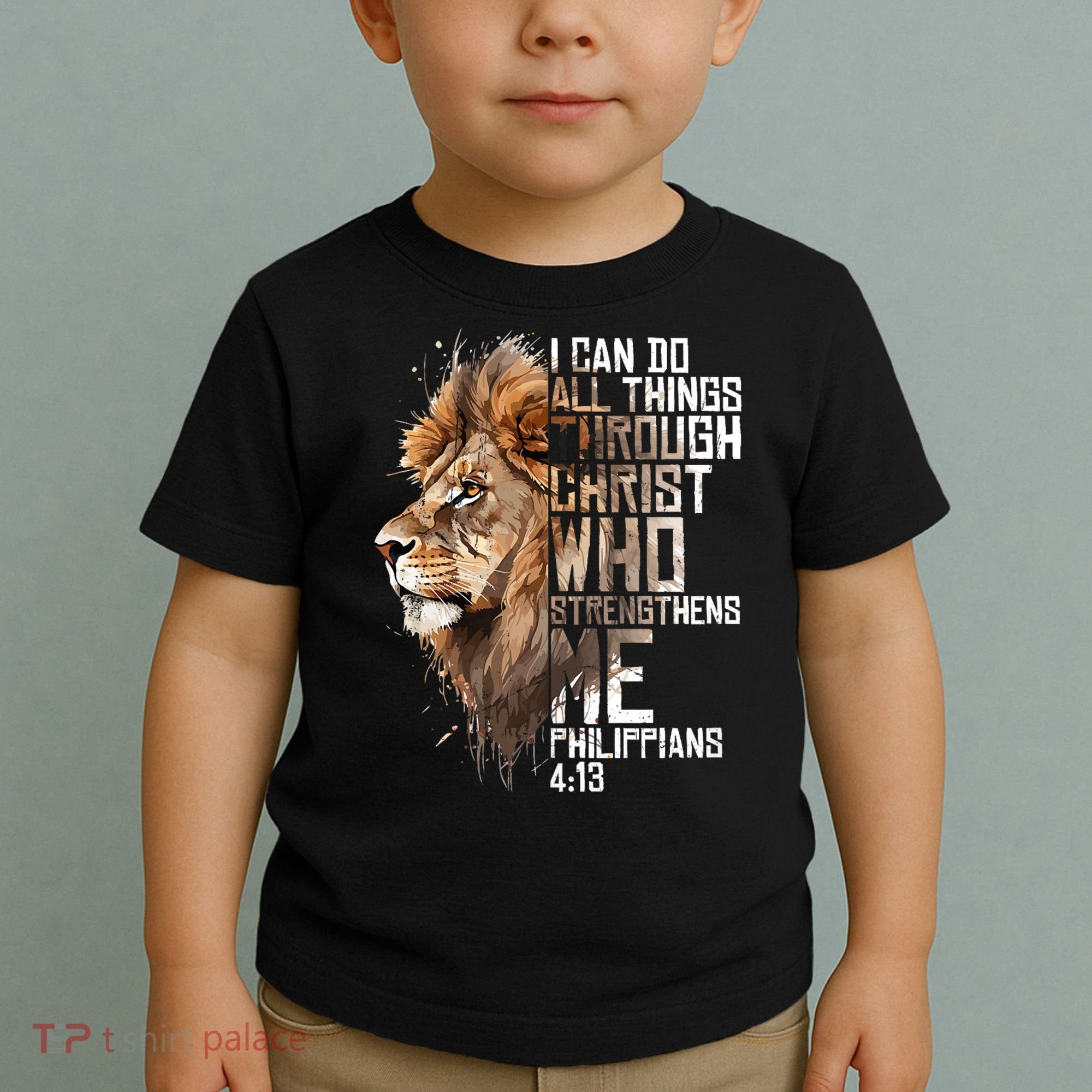 Philippians Christian Bible Verse Funny Lion Graphic Novelty Toddler T-Shirt