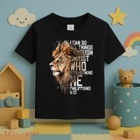 Philippians Christian Bible Verse Funny Lion Graphic Novelty Toddler T-Shirt thumb 3