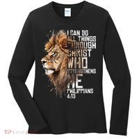 Philippians Christian Bible Verse Funny Lion Graphic Novelty Women's Long Sleeve Shirt thumb 0