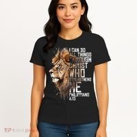 Philippians Christian Bible Verse Funny Lion Graphic Novelty Women's T-Shirt thumb 4