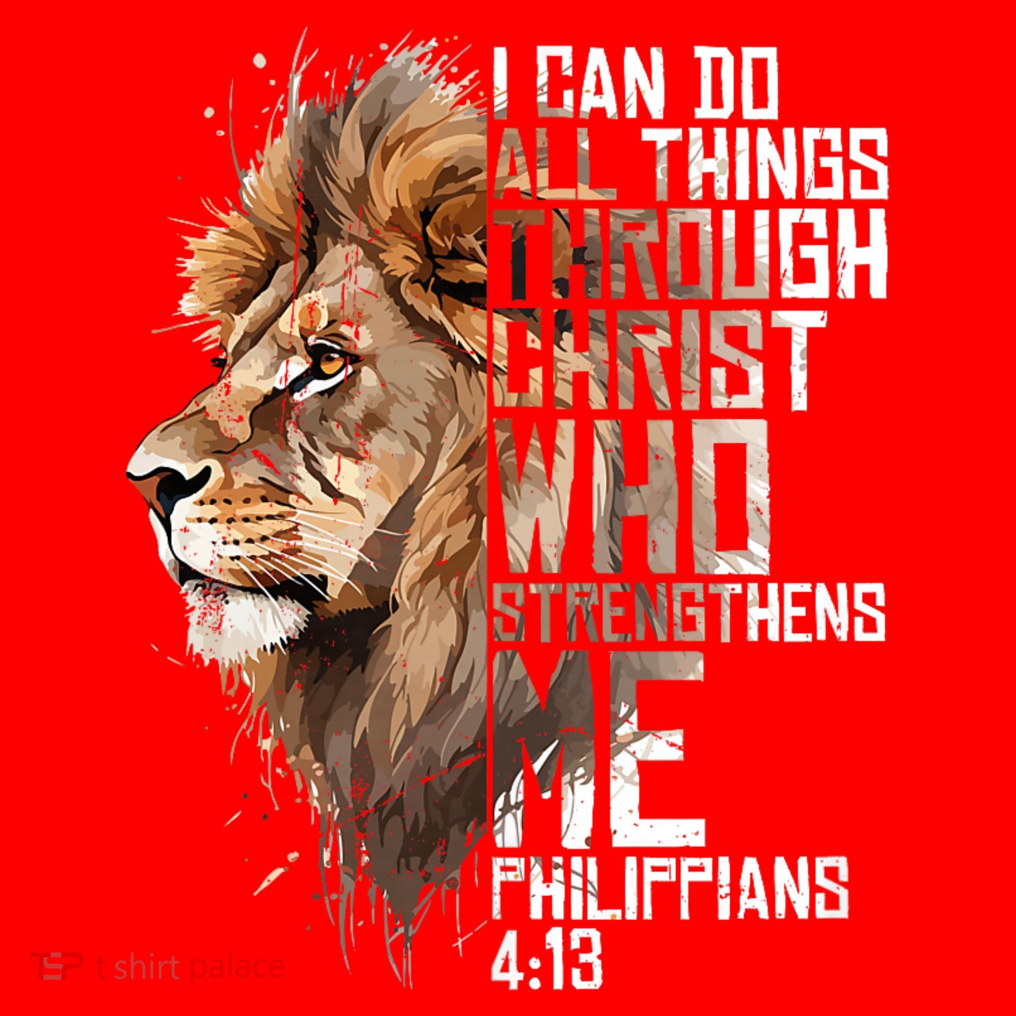 Philippians Christian Bible Verse Funny Lion Graphic Novelty Santa Hat