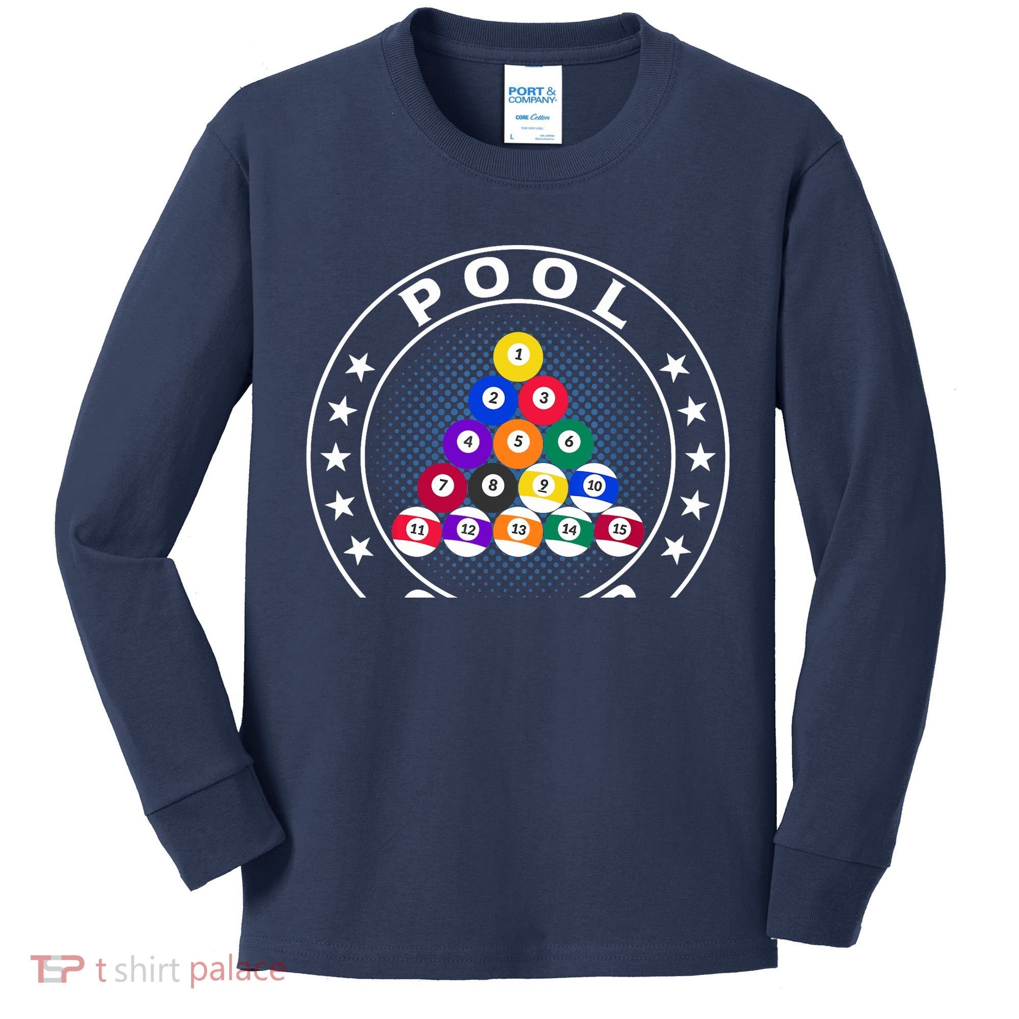 Pool Champ Billiards Pool Player Fun Kids Long Sleeve Shirt