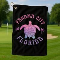 Panama City Beach Florida Sea Turtle Summer Vacation Golf Towel thumb 1
