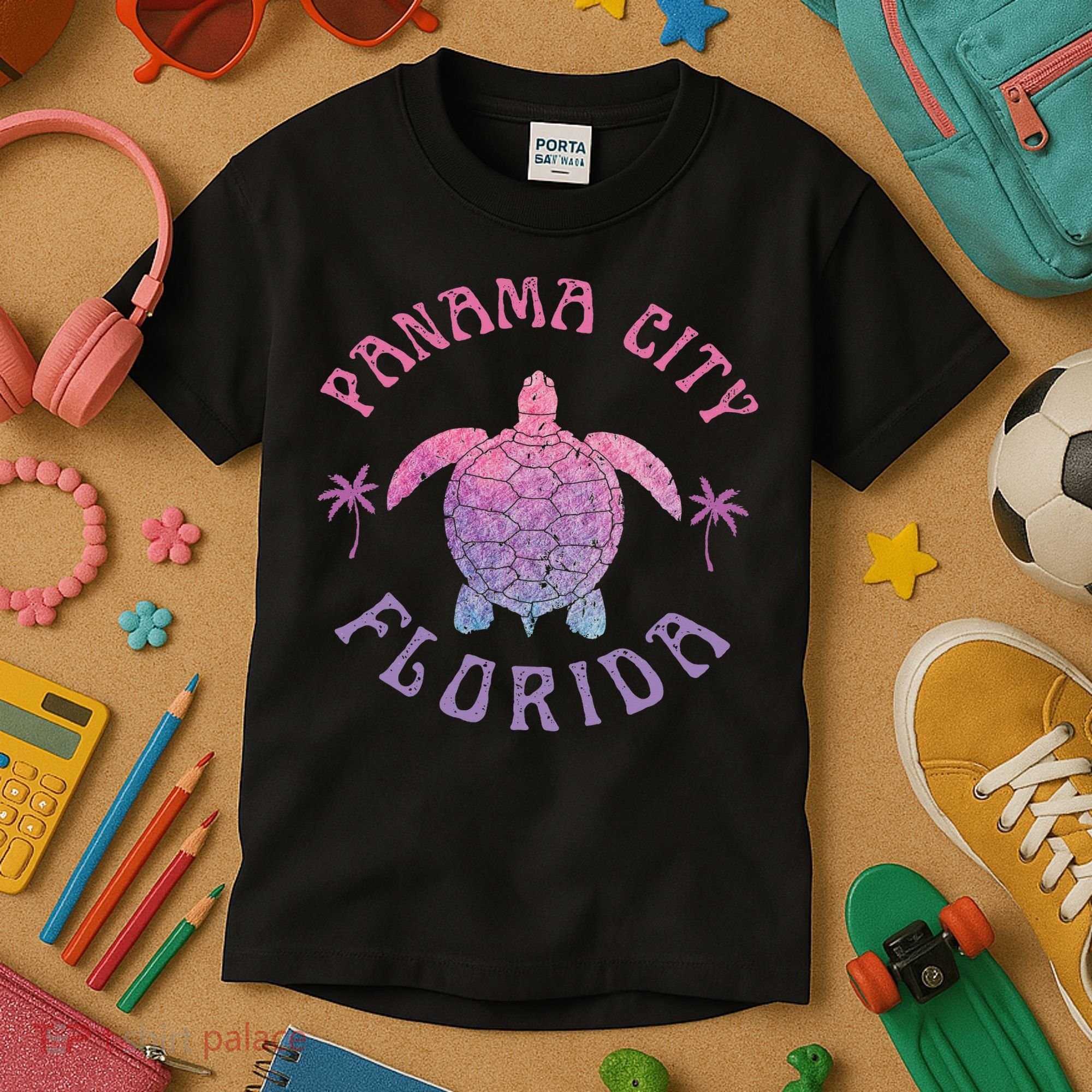 Panama City Beach Florida Sea Turtle Summer Vacation Kids T-Shirt