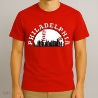 Philly Cityscape Baseball Philadelphia Skyline Vintage T-Shirt thumb 3