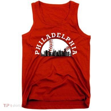 Philly Cityscape Baseball Philadelphia Skyline Vintage Tank Top