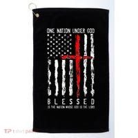 Patriotic Christian Blessed One Nation Under God 4th Of July Golf Towel thumb 0
