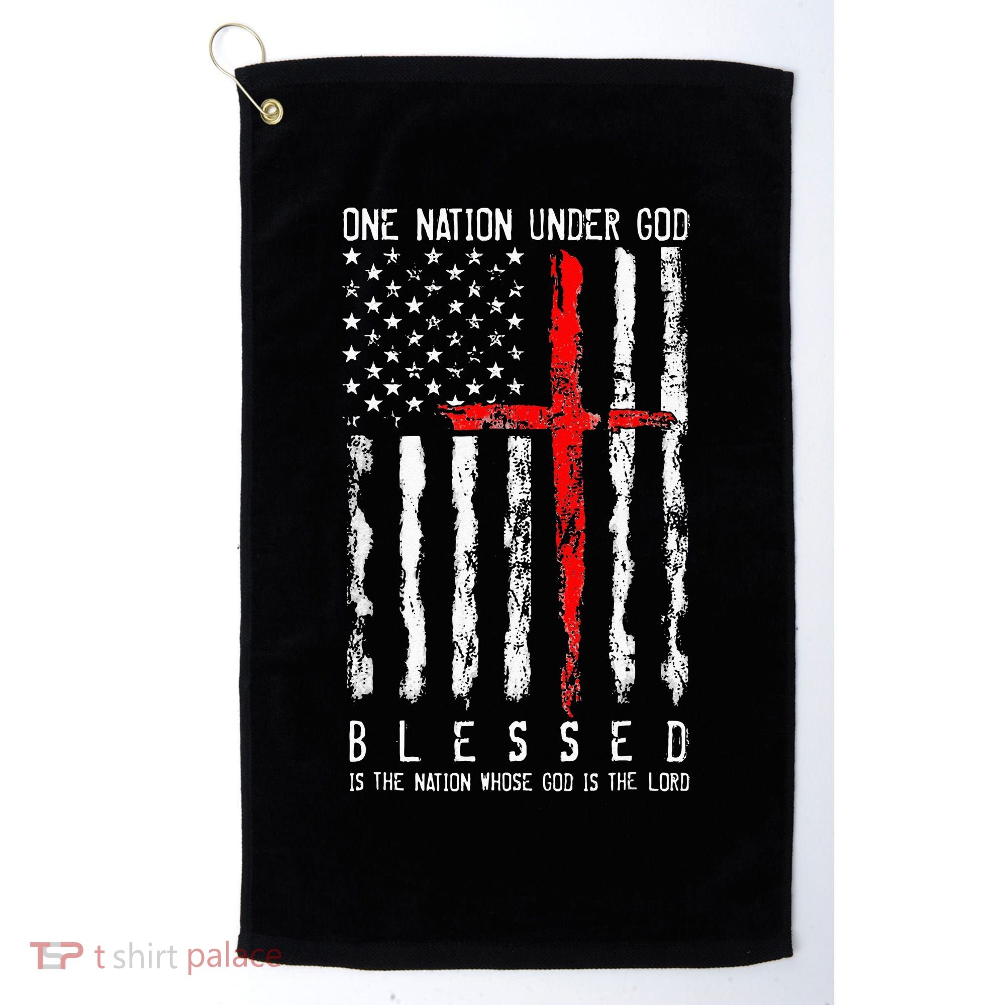 Patriotic Christian Blessed One Nation Under God 4th Of July Golf Towel