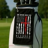 Patriotic Christian Blessed One Nation Under God 4th Of July Golf Towel thumb 2