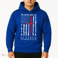 Patriotic Christian Blessed One Nation Under God 4th Of July Hoodie thumb 2