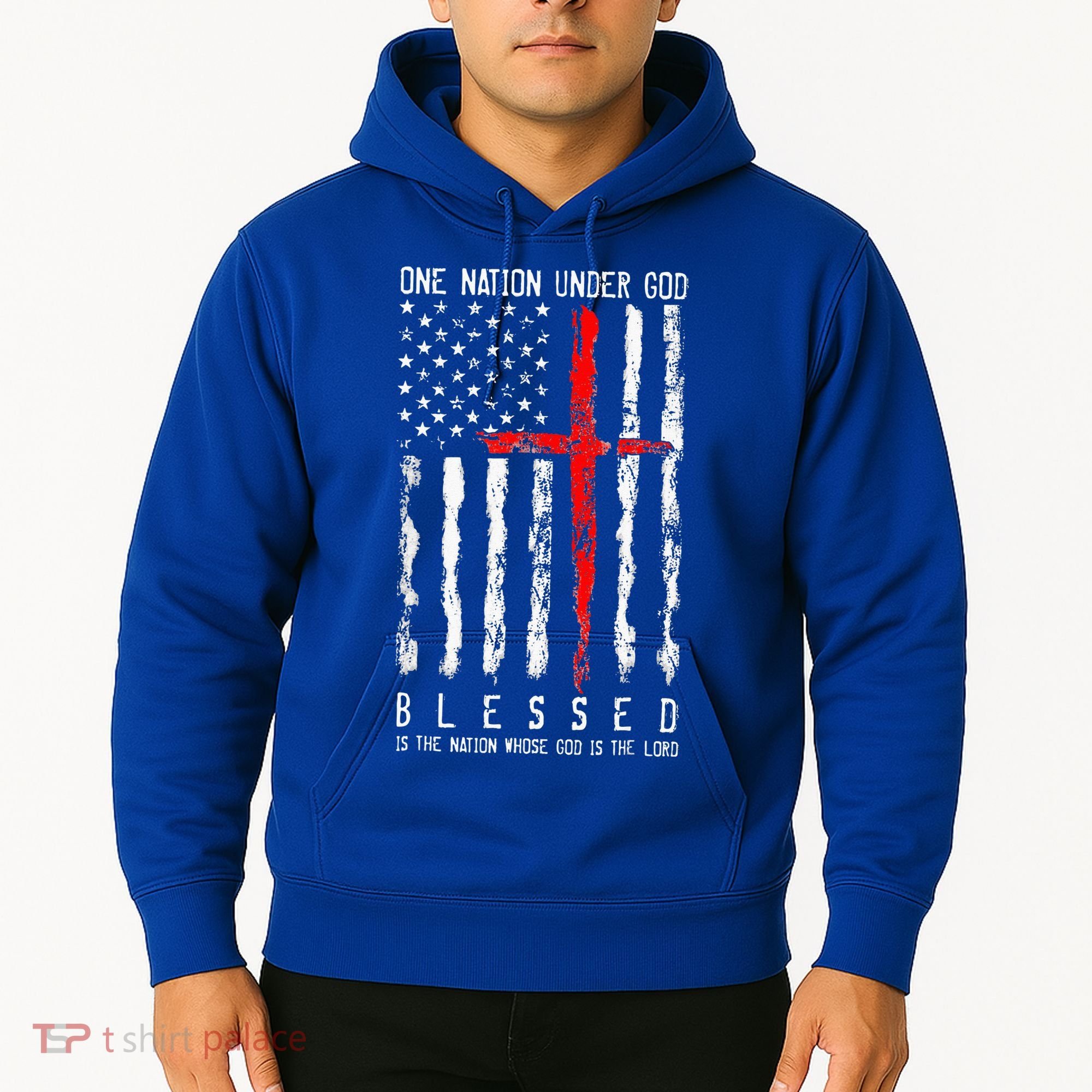 Patriotic Christian Blessed One Nation Under God 4th Of July Hoodie