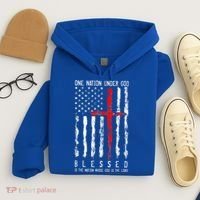 Patriotic Christian Blessed One Nation Under God 4th Of July Hoodie thumb 4