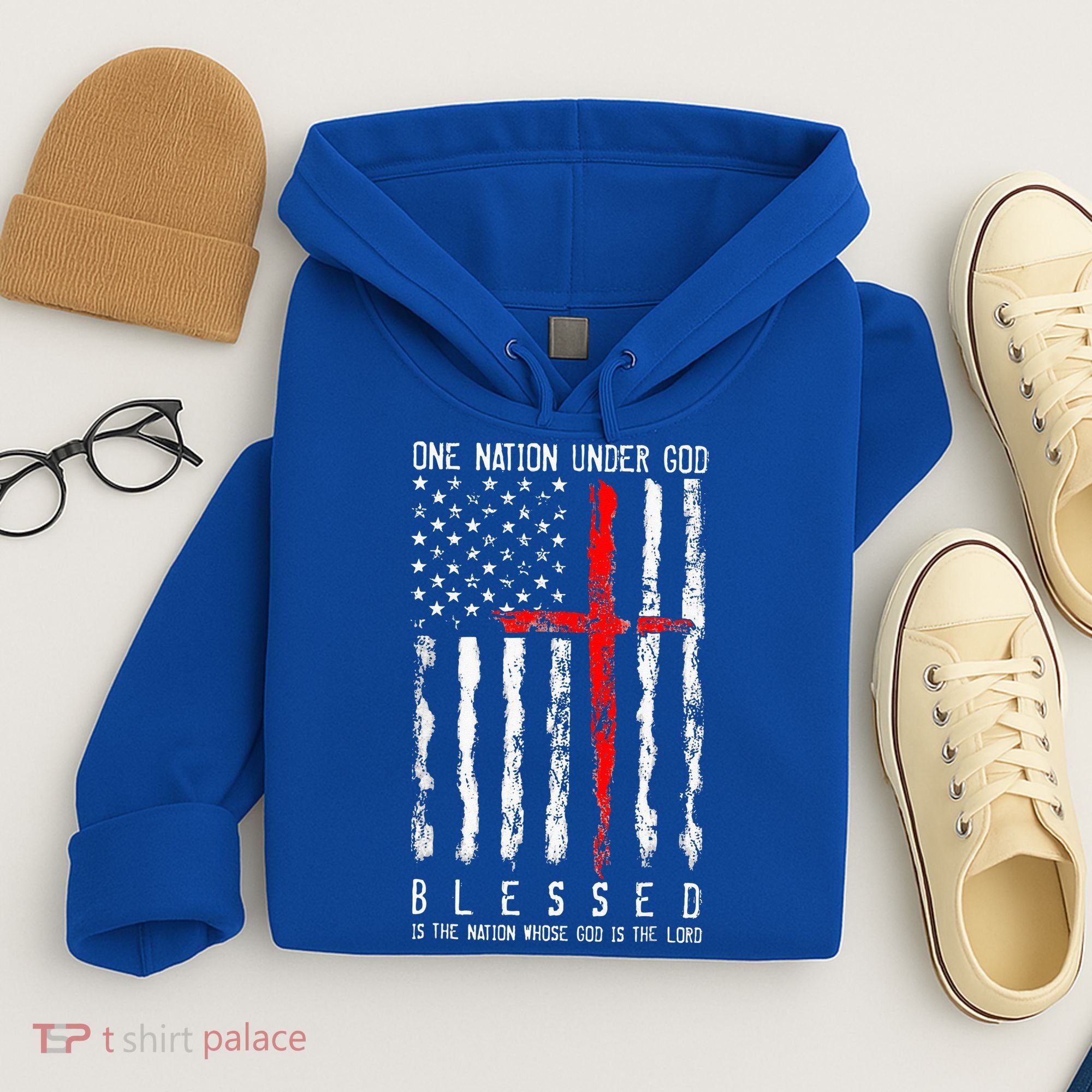 Patriotic Christian Blessed One Nation Under God 4th Of July Hoodie