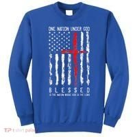 Patriotic Christian Blessed One Nation Under God 4th Of July Sweatshirt thumb 0