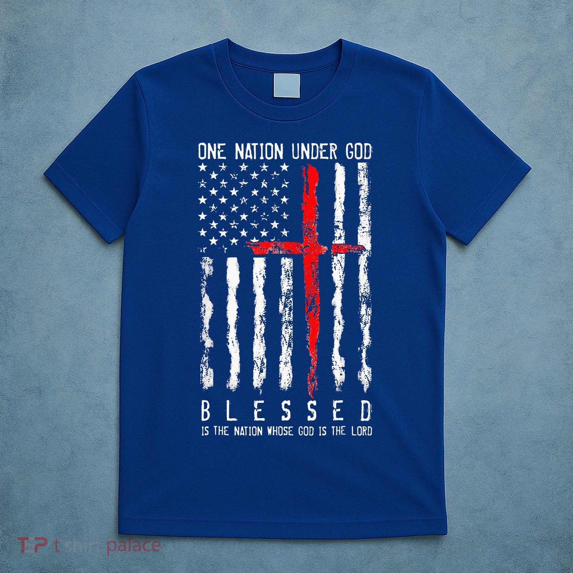 Patriotic Christian Blessed One Nation Under God 4th Of July T-Shirt