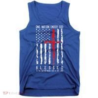 Patriotic Christian Blessed One Nation Under God 4th Of July Tank Top thumb 0