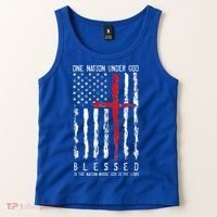 Patriotic Christian Blessed One Nation Under God 4th Of July Tank Top thumb 2