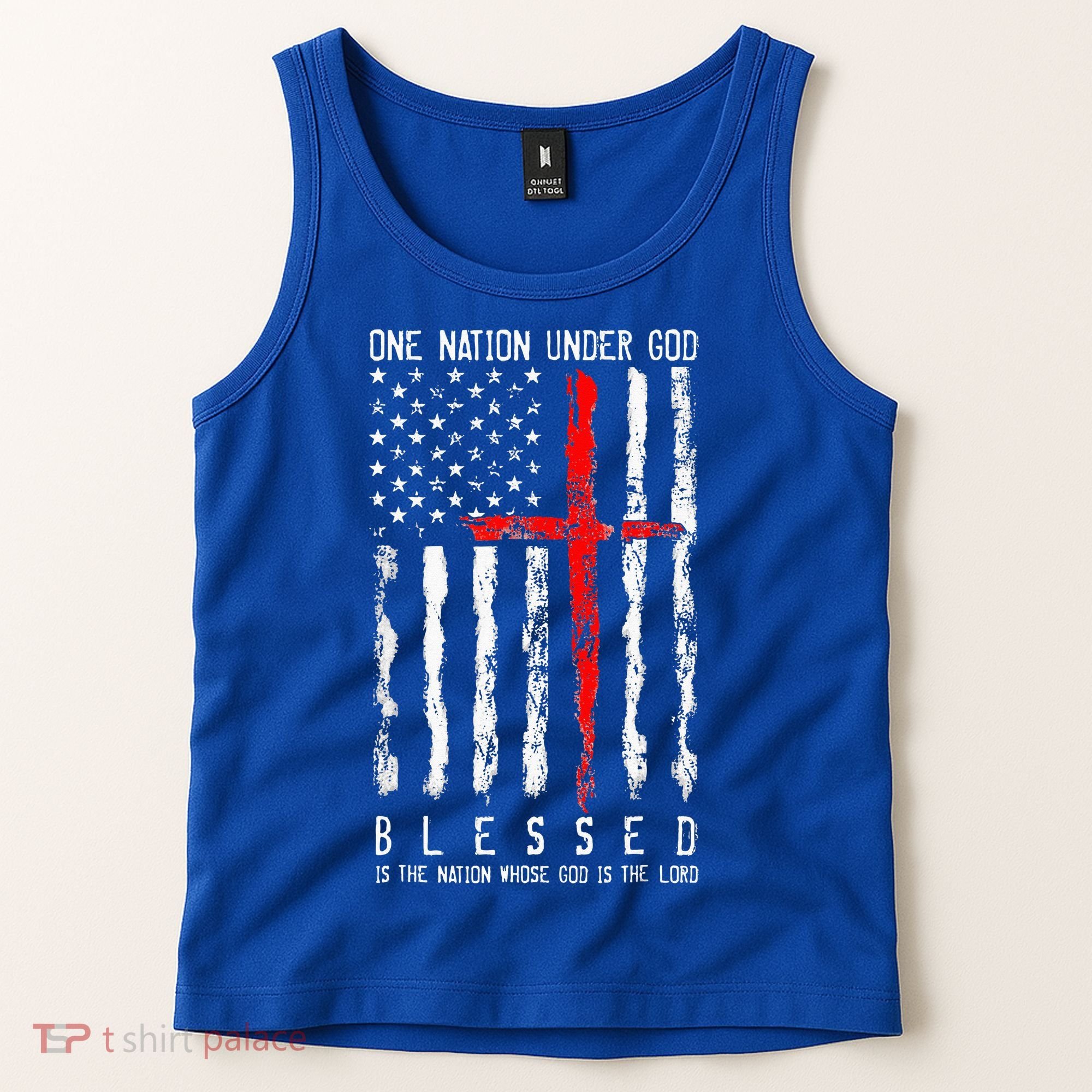 Patriotic Christian Blessed One Nation Under God 4th Of July Tank Top