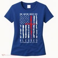 Patriotic Christian Blessed One Nation Under God 4th Of July Women's T-Shirt thumb 0