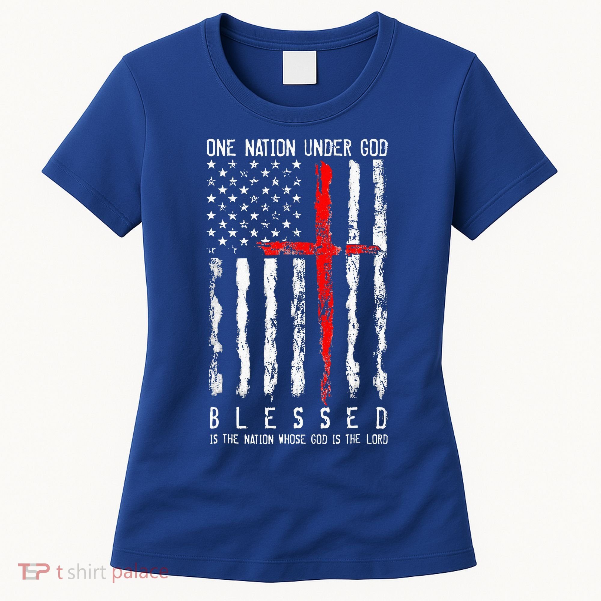 Patriotic Christian Blessed One Nation Under God 4th Of July Women's T-Shirt