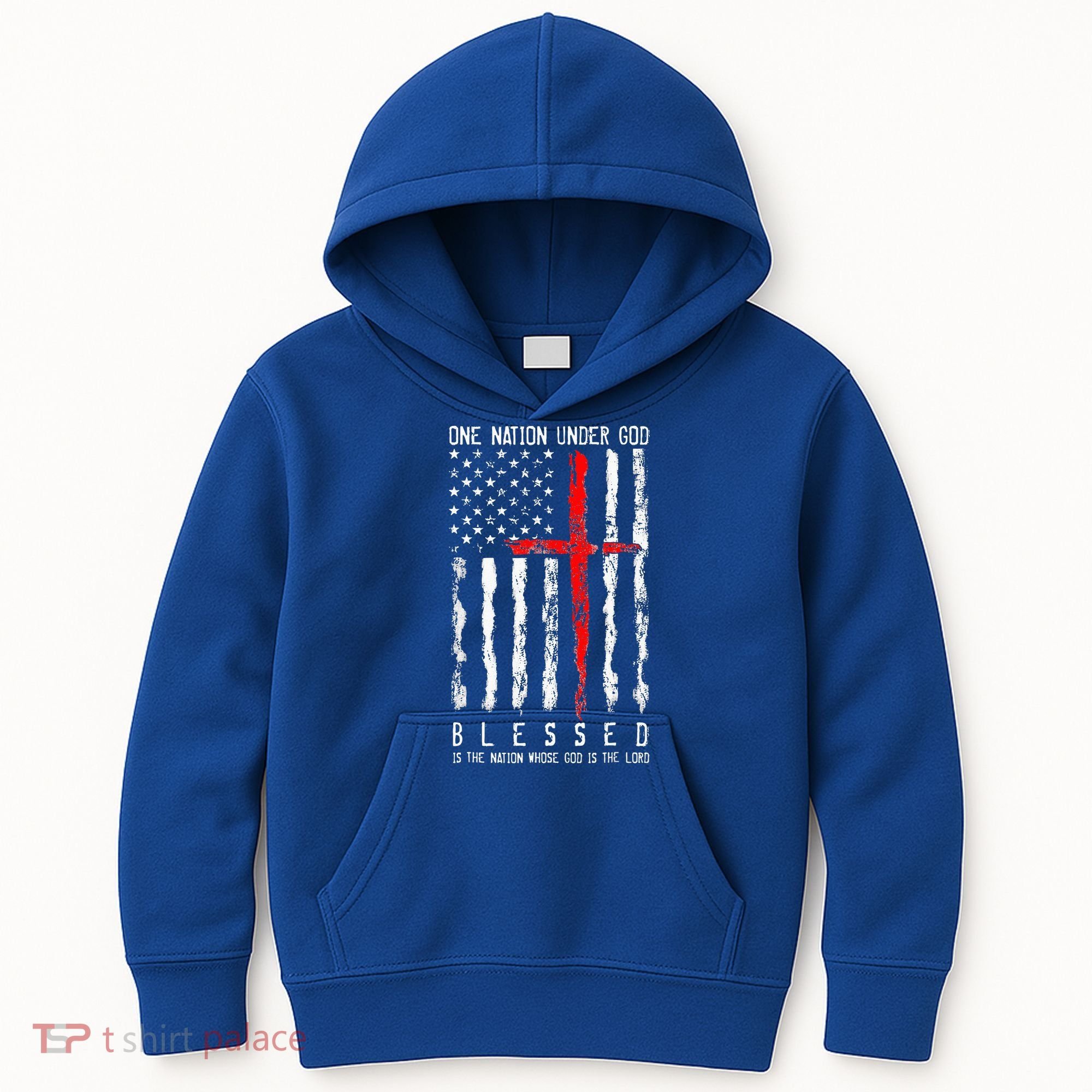 Patriotic Christian Blessed One Nation Under God 4th Of July Kids Hoodie