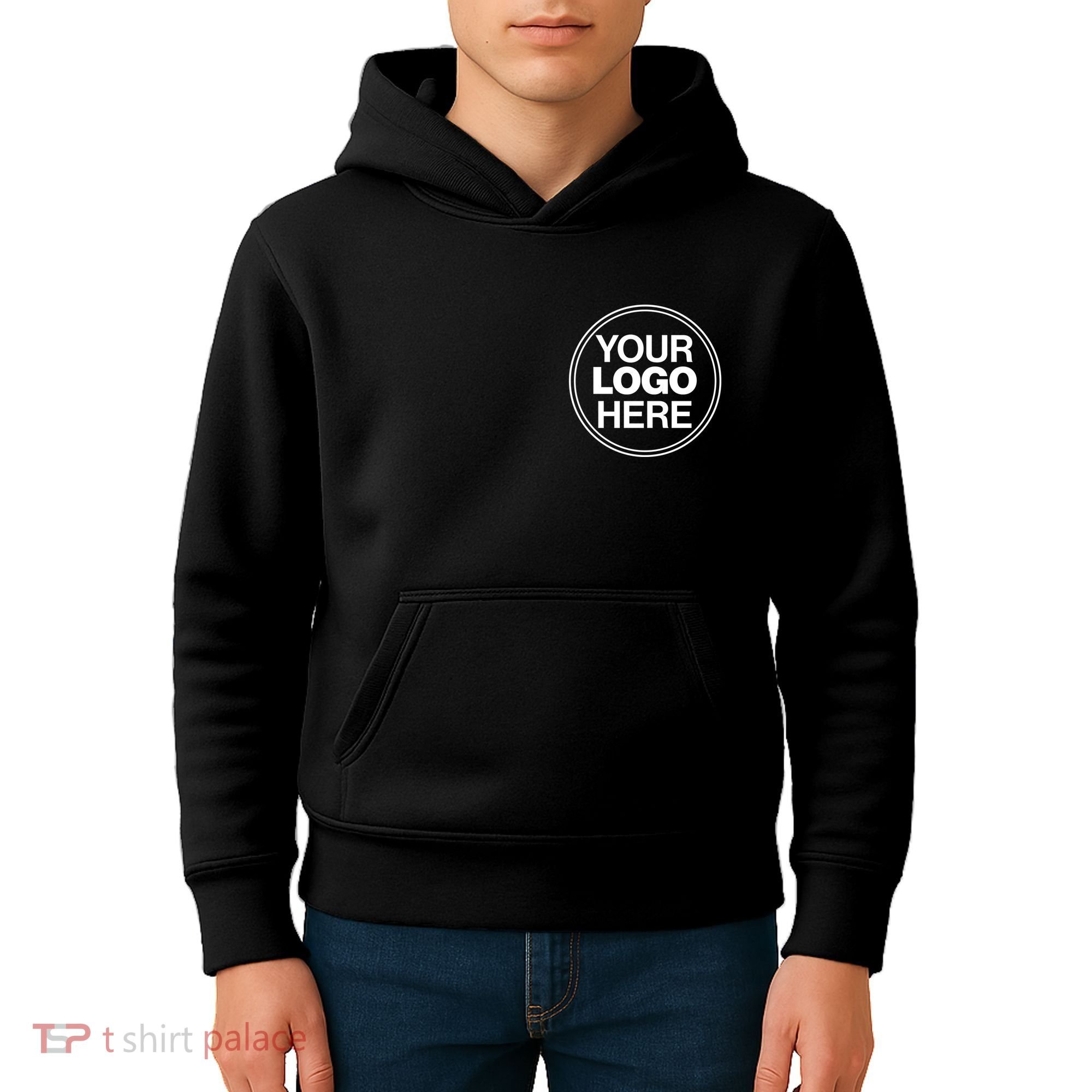 Personalized Company Business Logo Pocket Outfit Sports Team Kids Hoodie