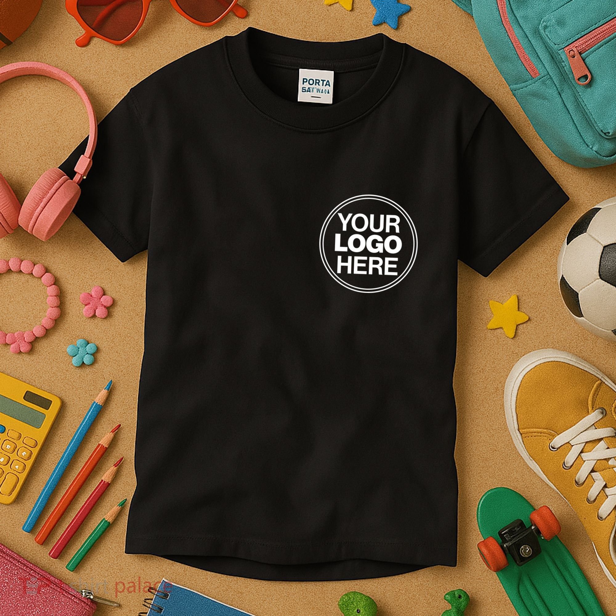 Personalized Company Business Logo Pocket Outfit Sports Team Kids T-Shirt