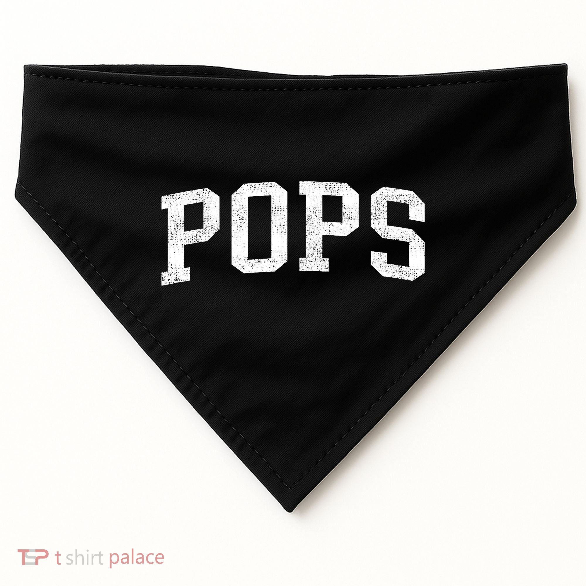 Pops Classic Bold Font Pops Birthday Gift USA-Made Doggie Bandana