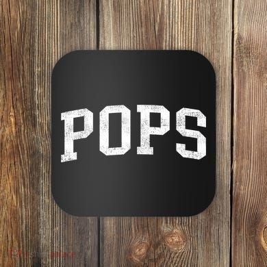 Pops Classic Bold Font Pops Birthday Gift Coaster
