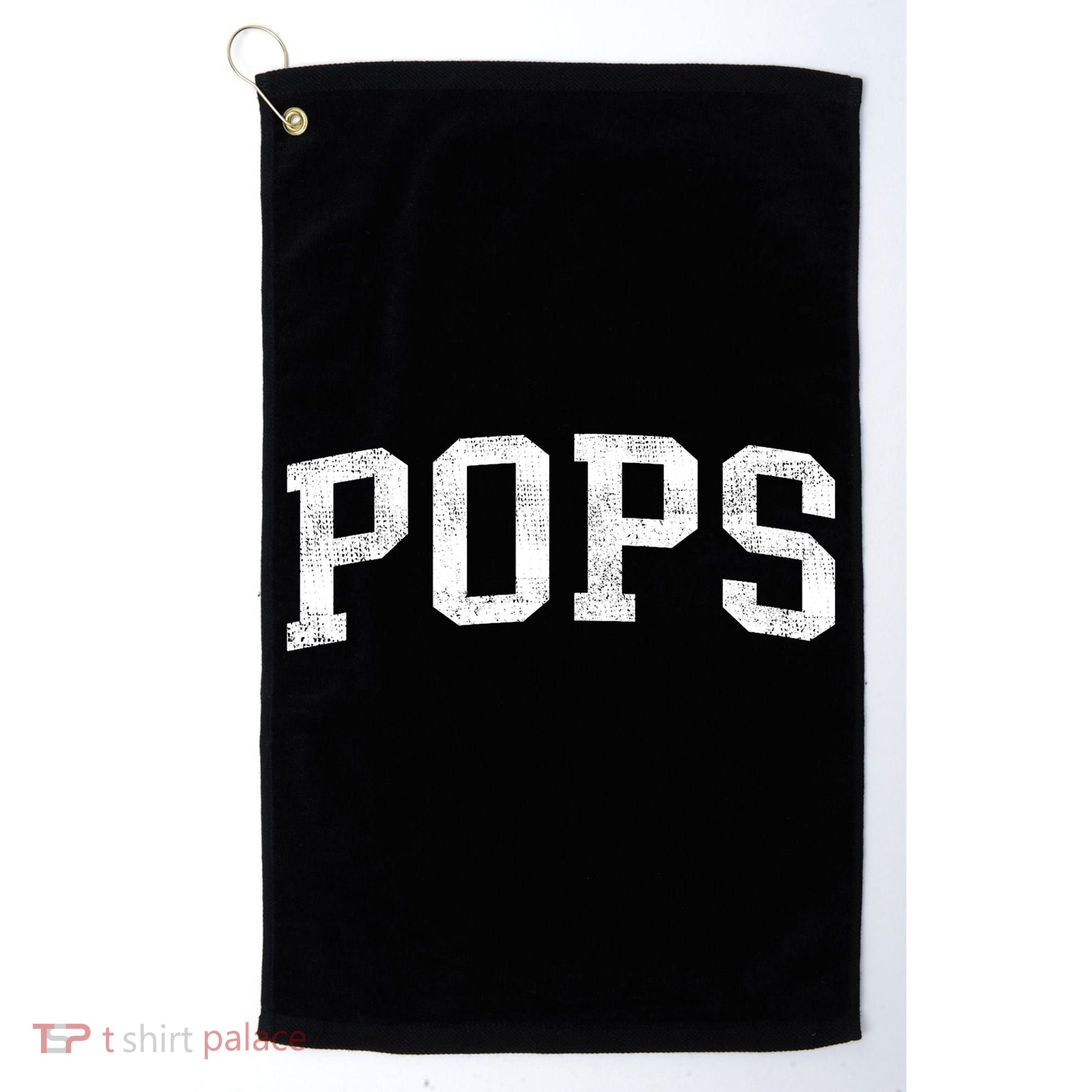 Pops Classic Bold Font Pops Birthday Gift Golf Towel