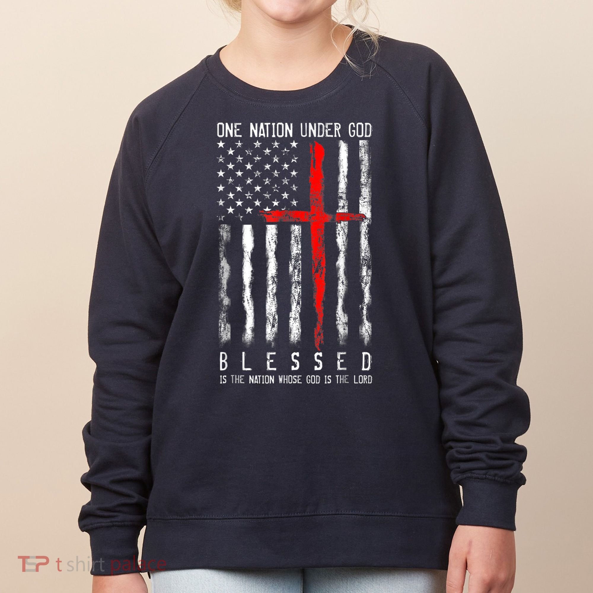 Patriotic Christian Blessed One Nation Under God 4th Of July Women's Sweatshirt