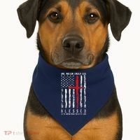 Patriotic Christian Blessed One Nation Under God 4th Of July USA-Made Doggie Bandana thumb 1