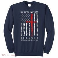 Patriotic Christian Blessed One Nation Under God 4th Of July Sweatshirt thumb 0