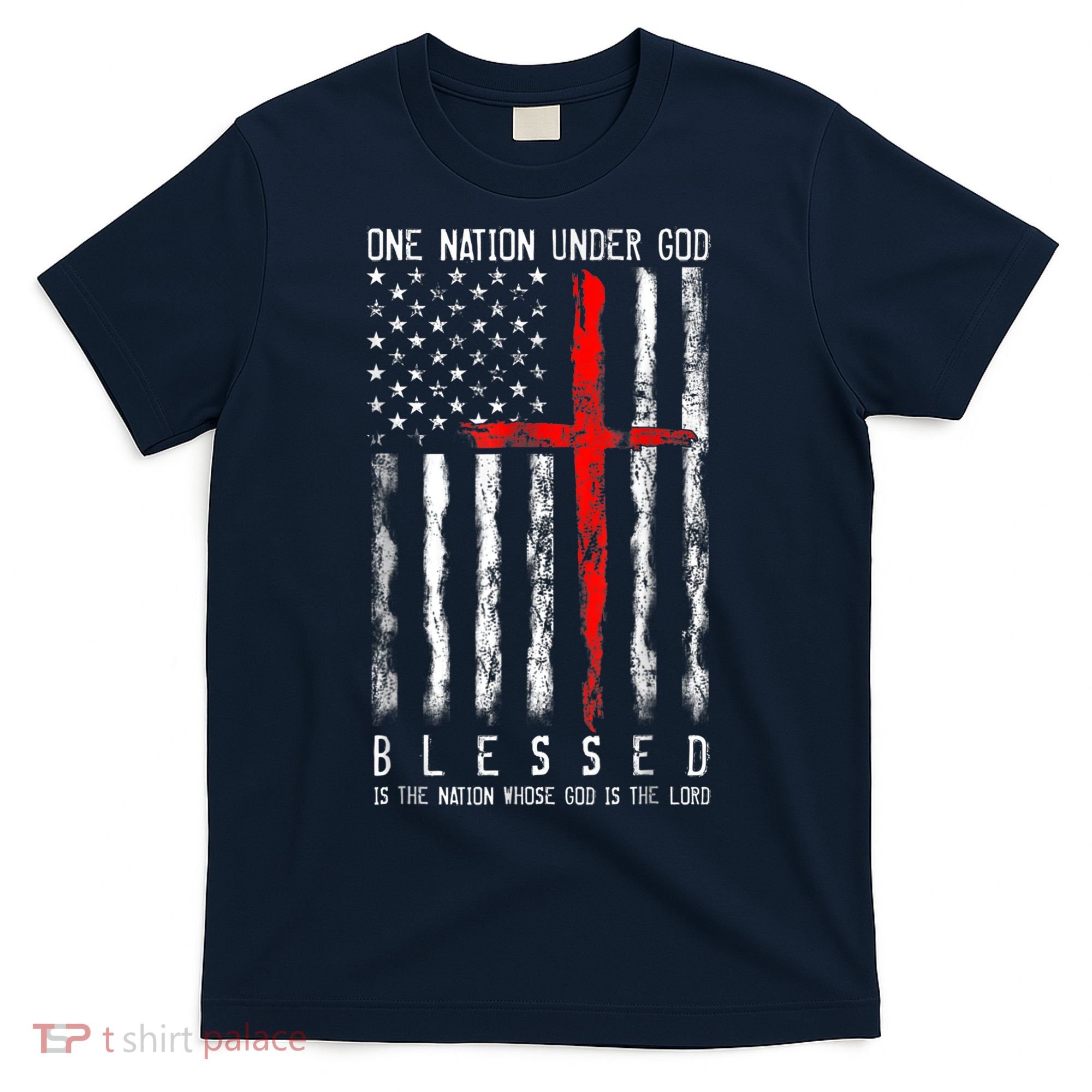 Patriotic Christian Blessed One Nation Under God 4th Of July T-Shirt