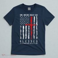 Patriotic Christian Blessed One Nation Under God 4th Of July T-Shirt thumb 5