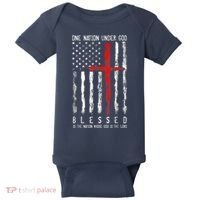 Patriotic Christian Blessed One Nation Under God 4th Of July Baby Bodysuit thumb 0