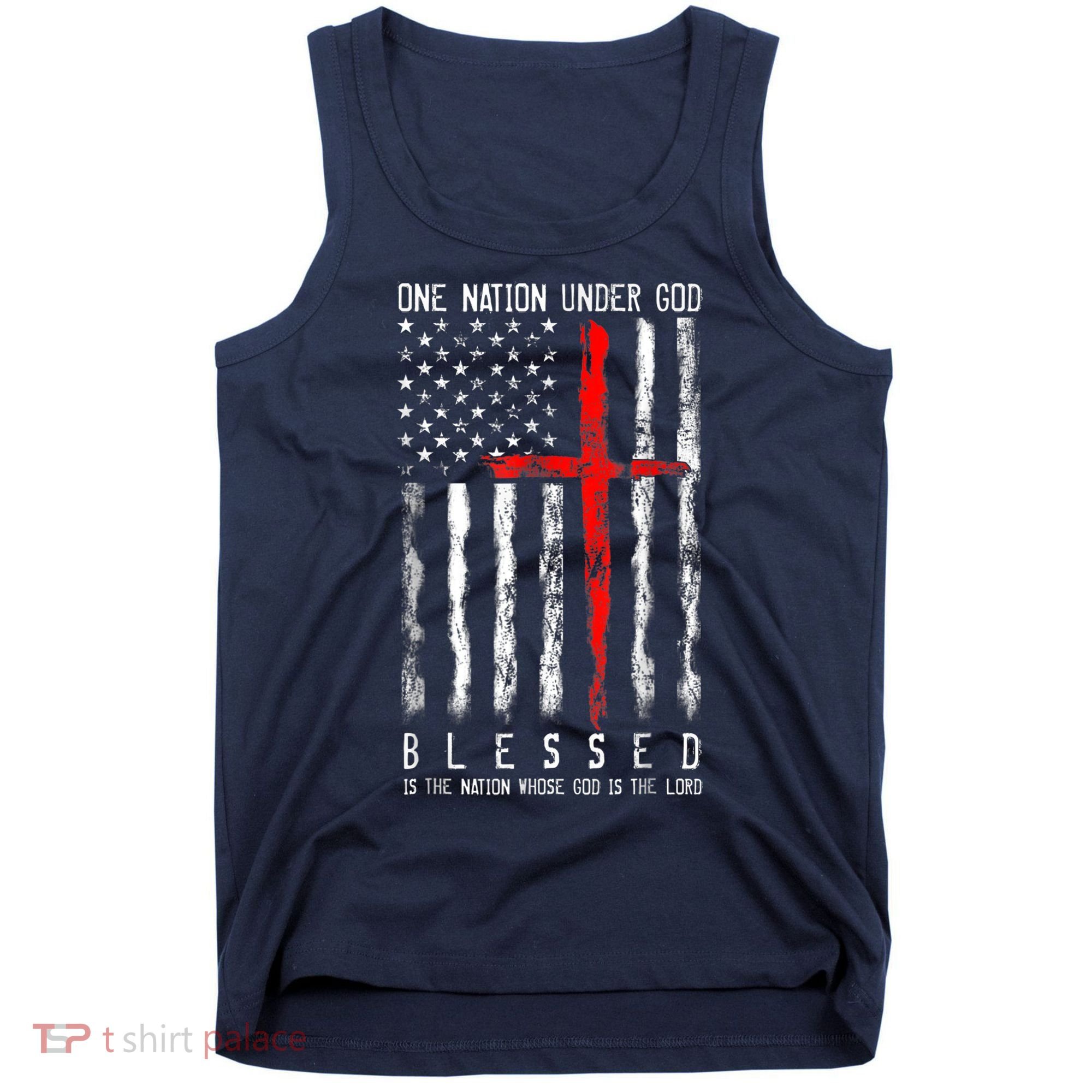 Patriotic Christian Blessed One Nation Under God 4th Of July Tank Top