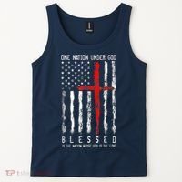 Patriotic Christian Blessed One Nation Under God 4th Of July Tank Top thumb 2